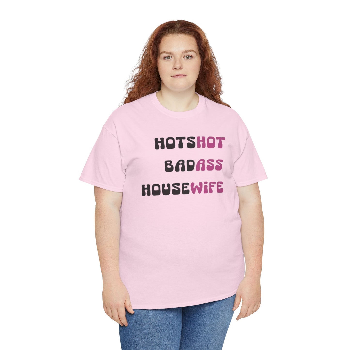 Hotshot Badass Housewife Shirt - Retro Mom Gift - Sassy Wife Tee - Groovy Womens Top - Funny Mothers Day