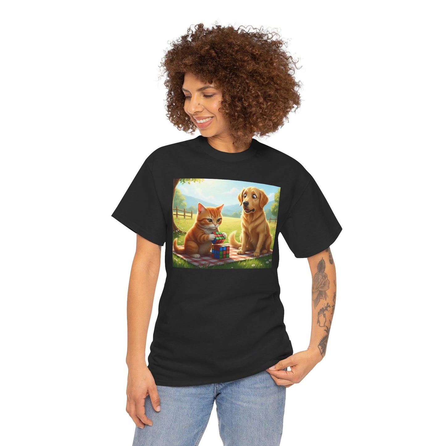 Cat and Dog Rubik's Cube T-Shirt