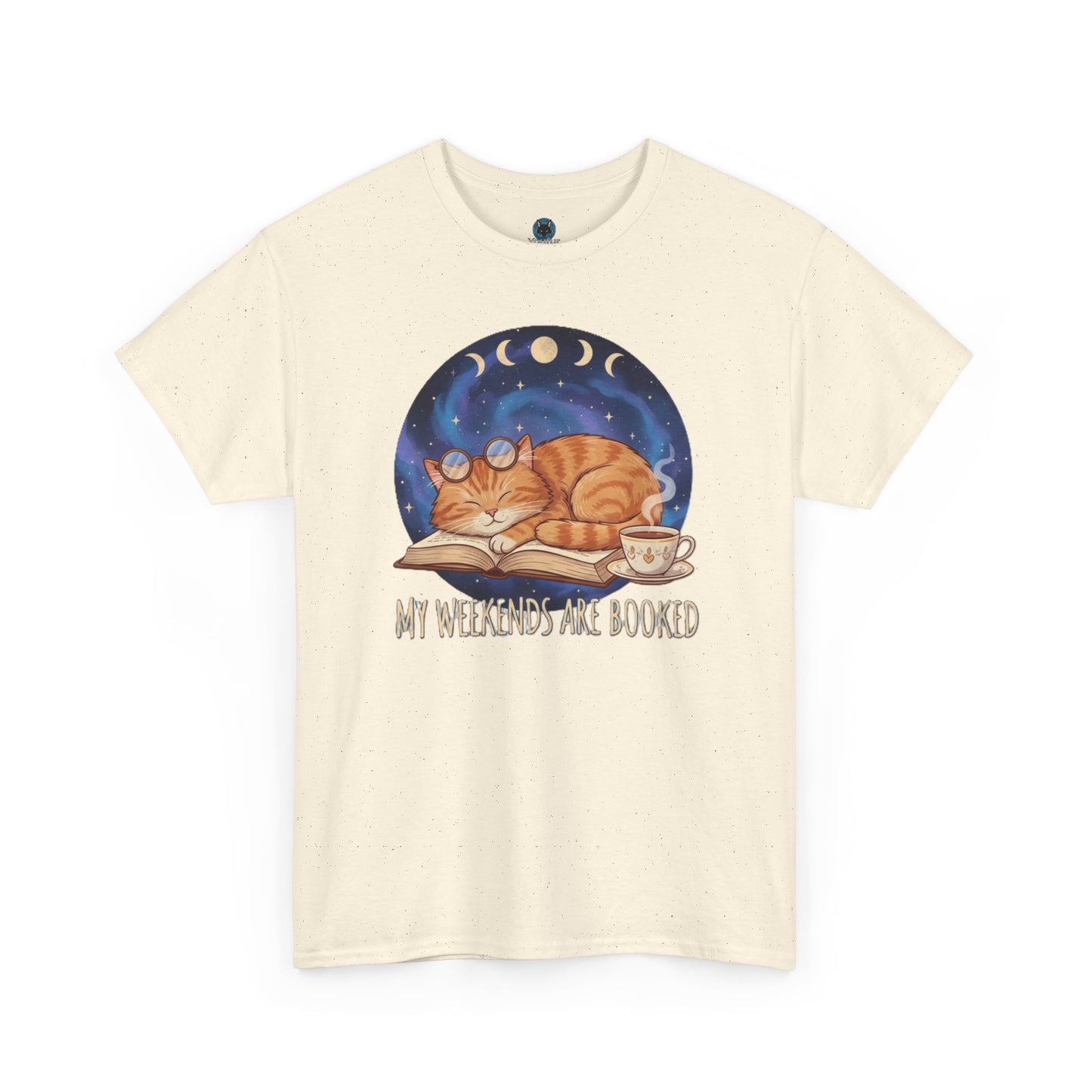 Sleeping Orange Cat shirt | My Weekends Are Booked, moon phases, cozy cat tee