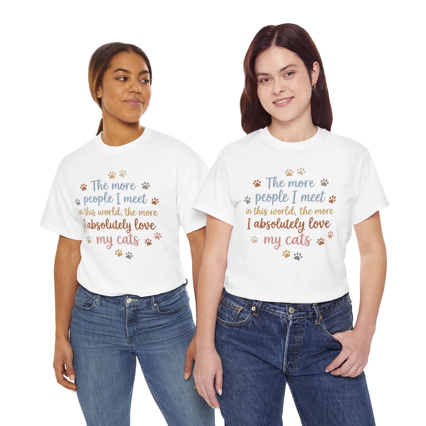 I Absolutely Love My Cats T-Shirt - Cat Paw Print Tee-Funny Cat Lover Shirt- Anti Social Cat Lady Tee Cute -Kitten Owner Apparel
