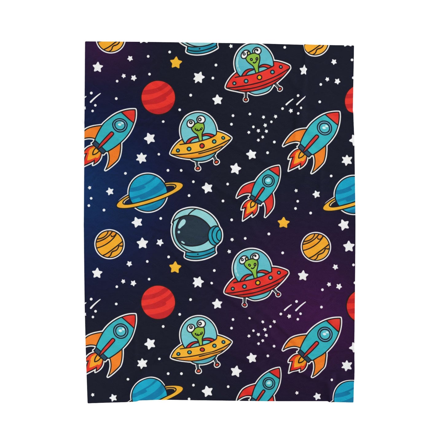 Kids Space Velveteen Plush Blanket - Cozy and Soft Throw Blanket for Children