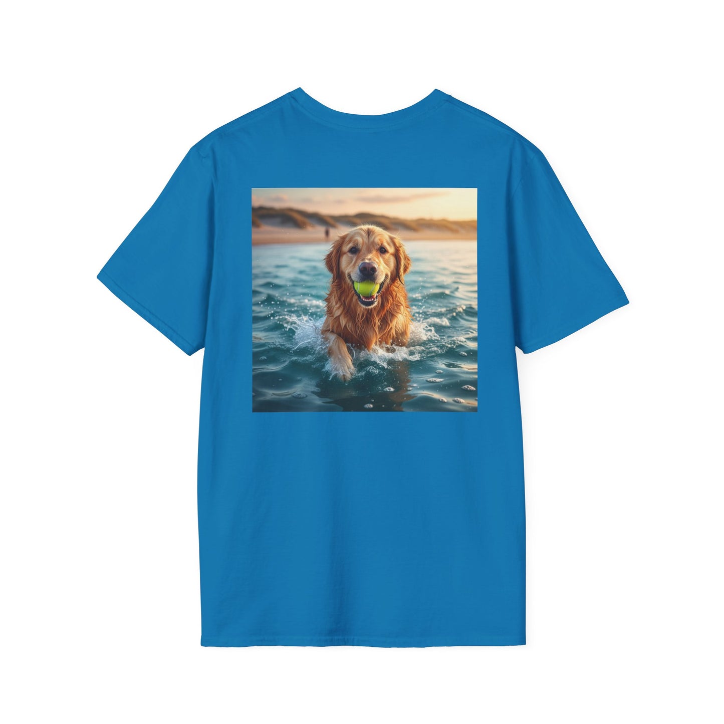 Dog Retrieving Tennis Ball Softstyle T-Shirt