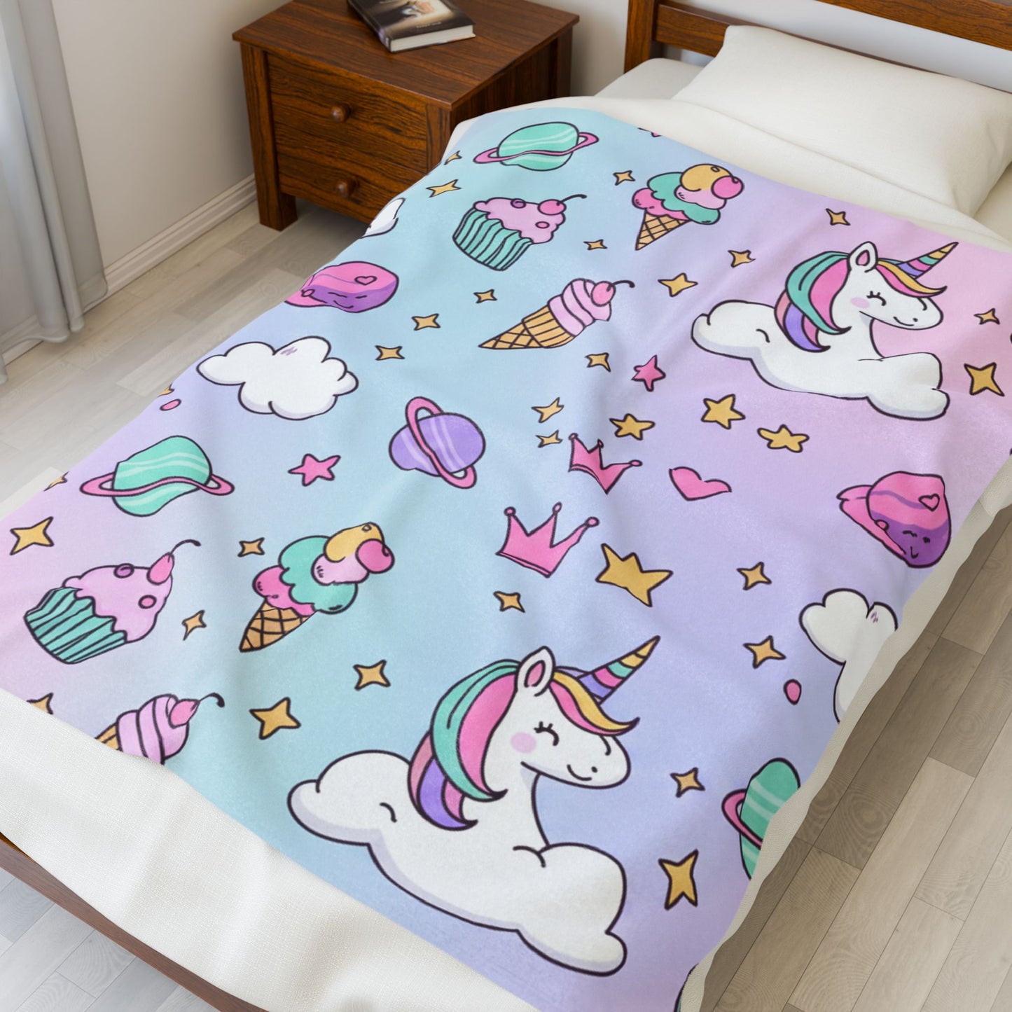 Velveteen Plush Blanket - Cozy Unicorn Blanket