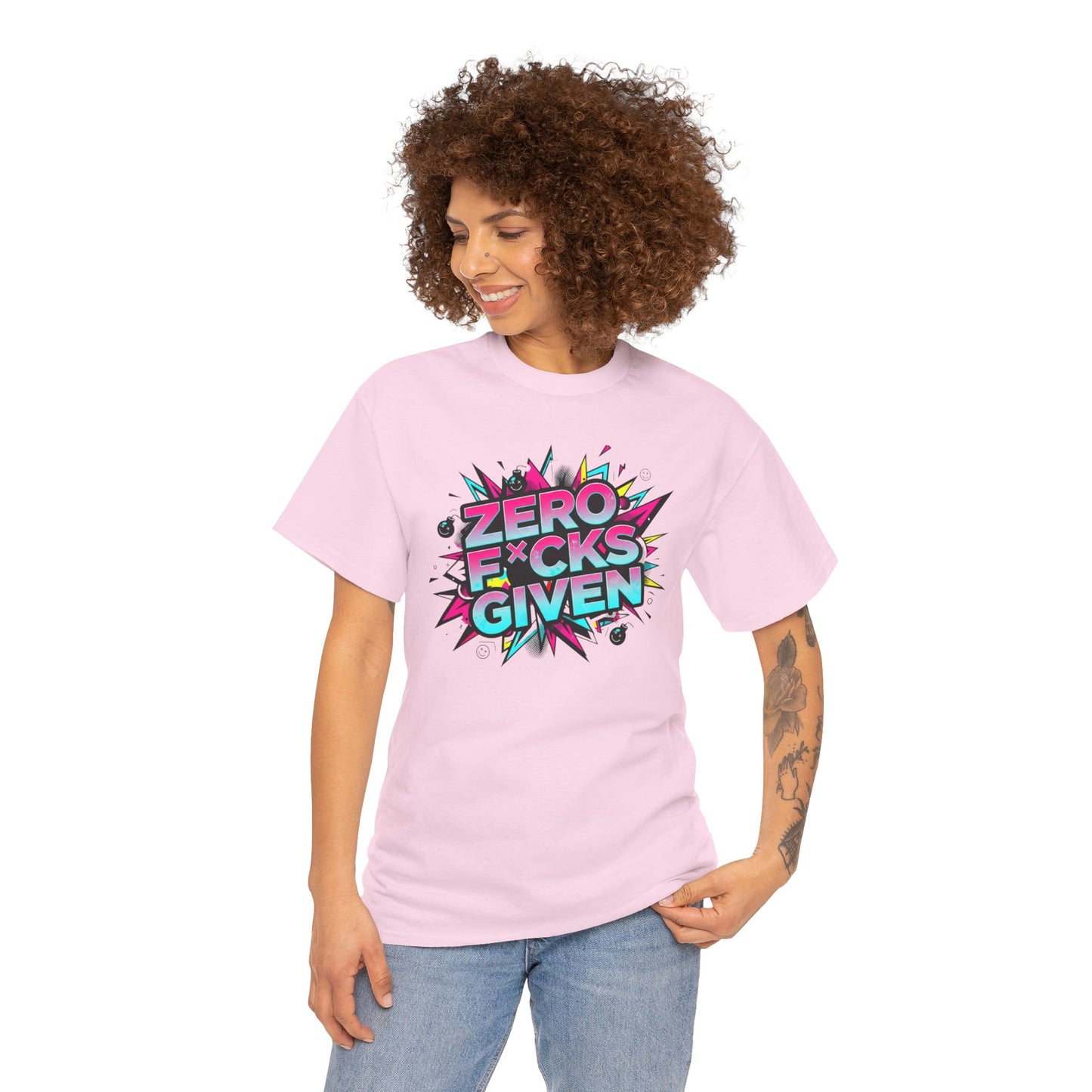 Zero F*cks Given Graphic  | Retro Pop Art Statement Shirt