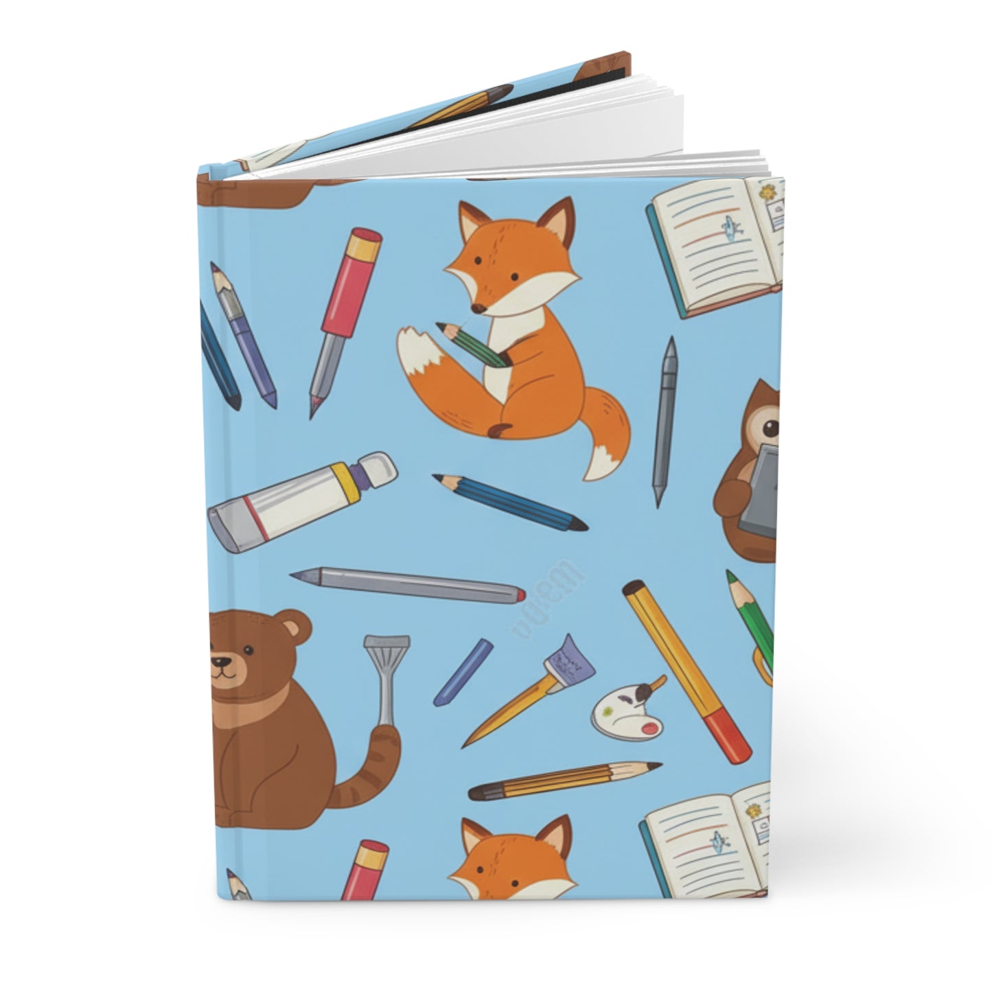 Woodland Animal Journal - Hardcover Journal Matte with Fox, Bear, and Owl Designs