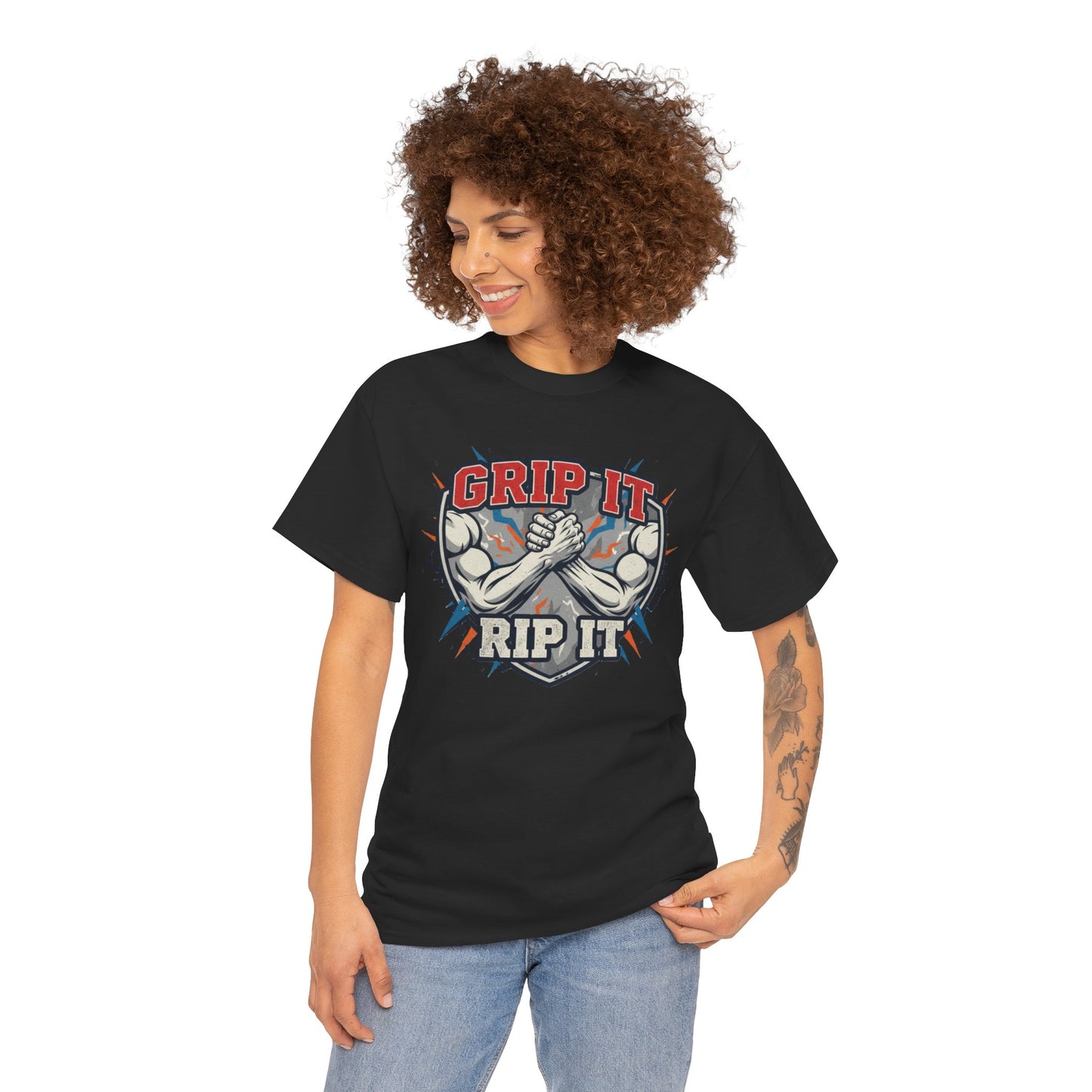 Arm Wrestling  - Grip It and Rip It Unisex Heavy Cotton T-Shirt