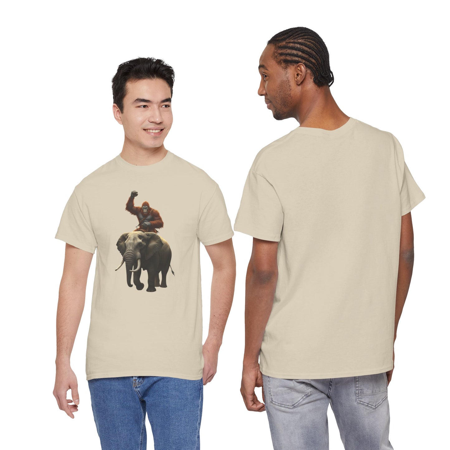 Bigfoot Riding Elephant Unisex T-Shirt
