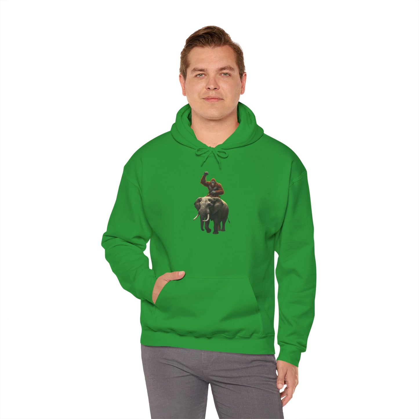 Bigfoot Riding an Elephant Hoodie - Unisex Sweatshirt
