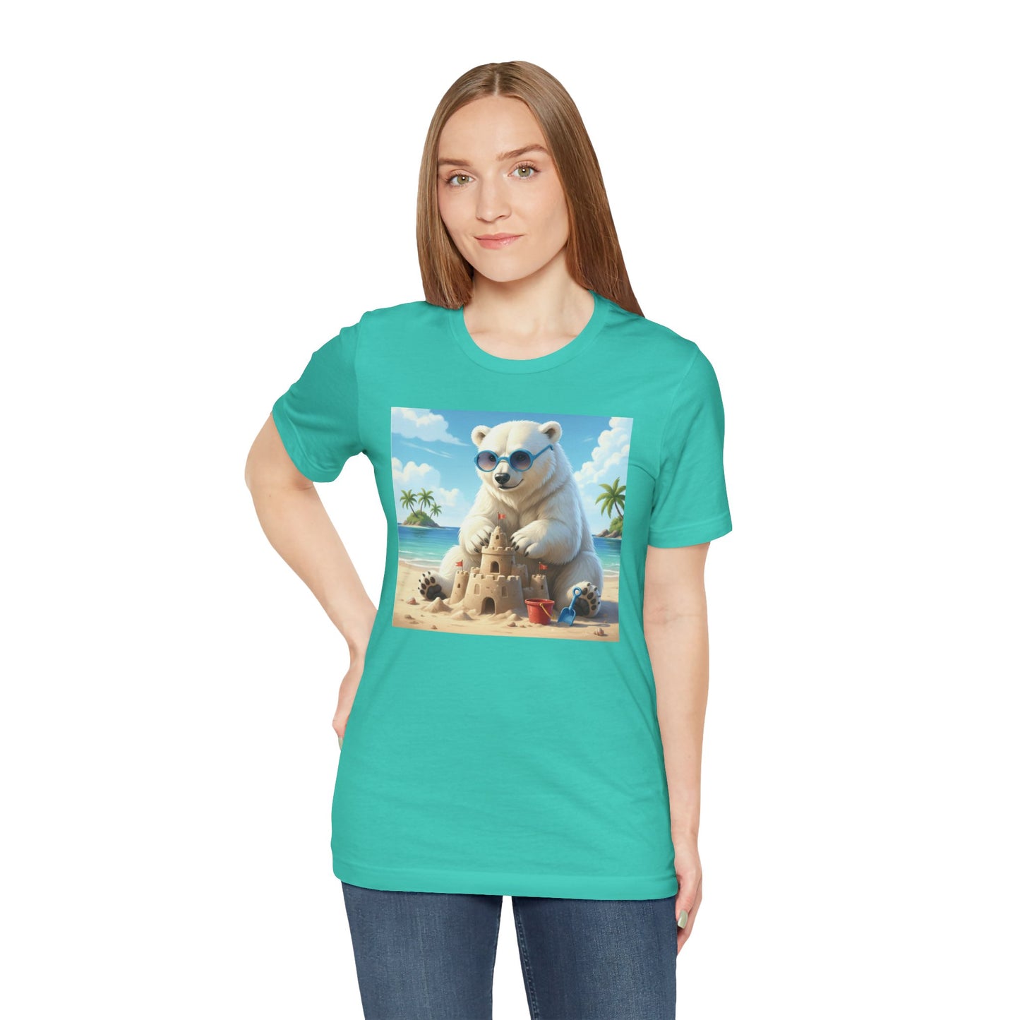 Polar Bear Building a Sand Castle T-shirt