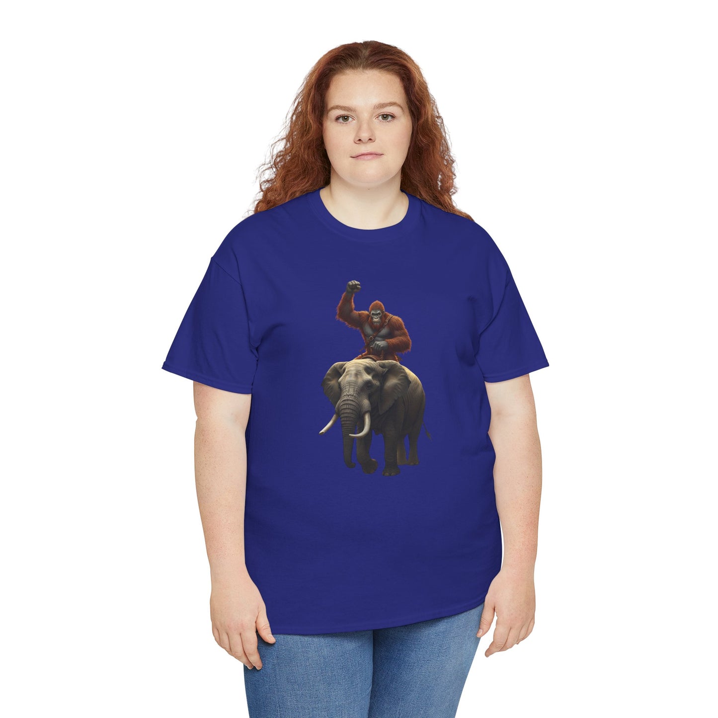 Bigfoot Riding Elephant Unisex T-Shirt