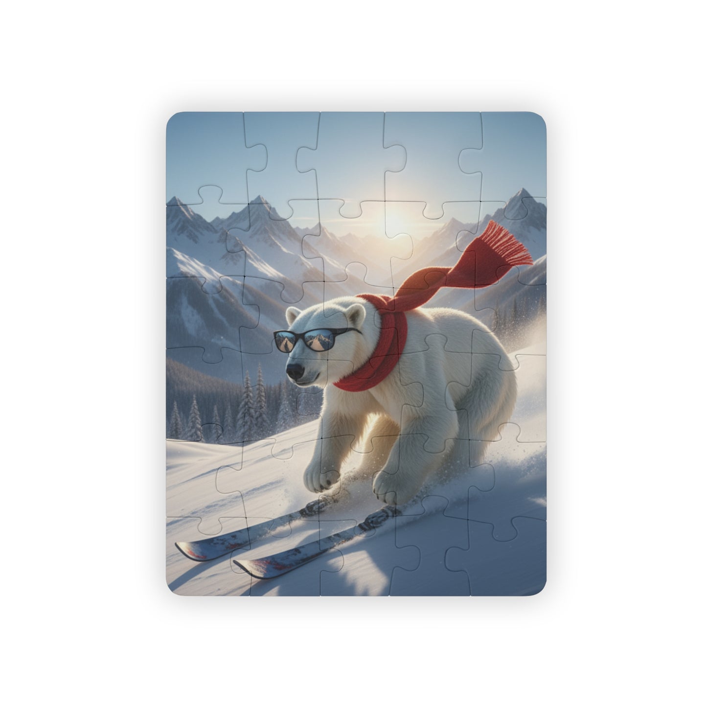 Kids' Puzzle, 30-Piece - Polar Bear Downhill Skiing