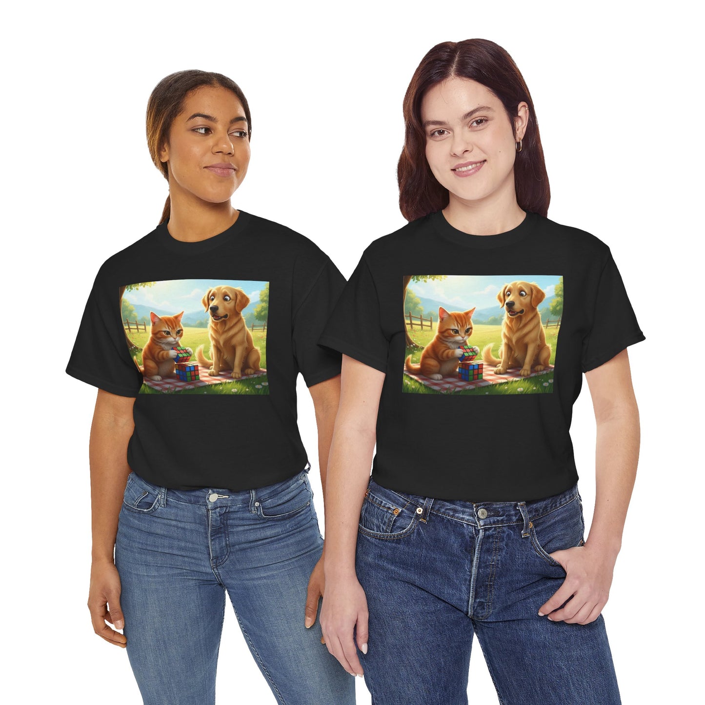 Cat and Dog Rubik's Cube T-Shirt