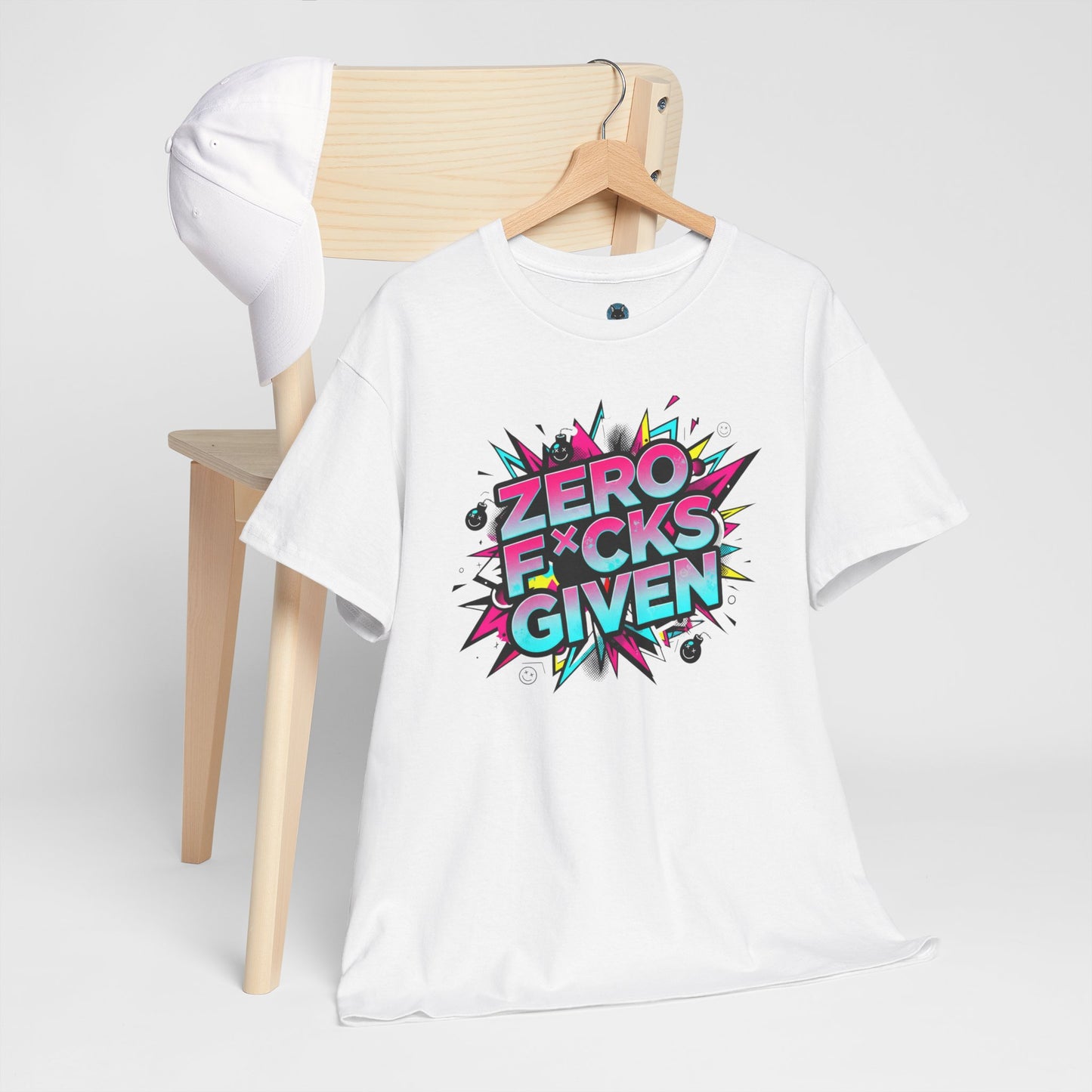 Zero F*cks Given Graphic  | Retro Pop Art Statement Shirt