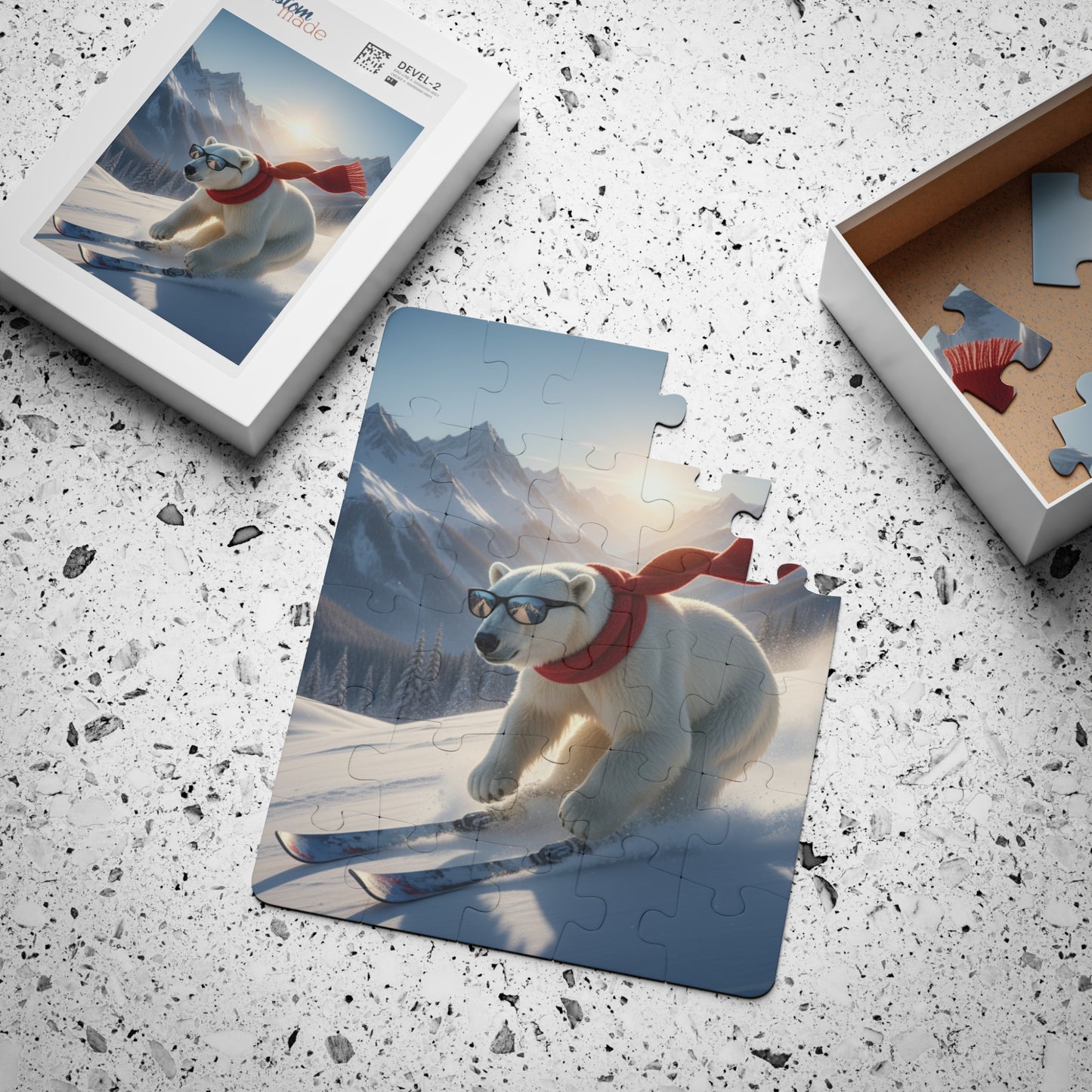 Kids' Puzzle, 30-Piece - Polar Bear Downhill Skiing