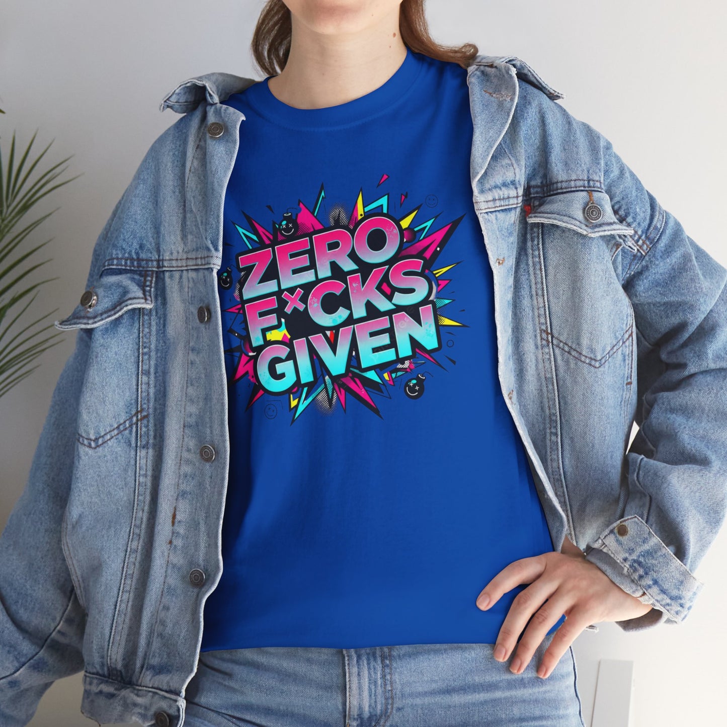 Zero F*cks Given Graphic  | Retro Pop Art Statement Shirt