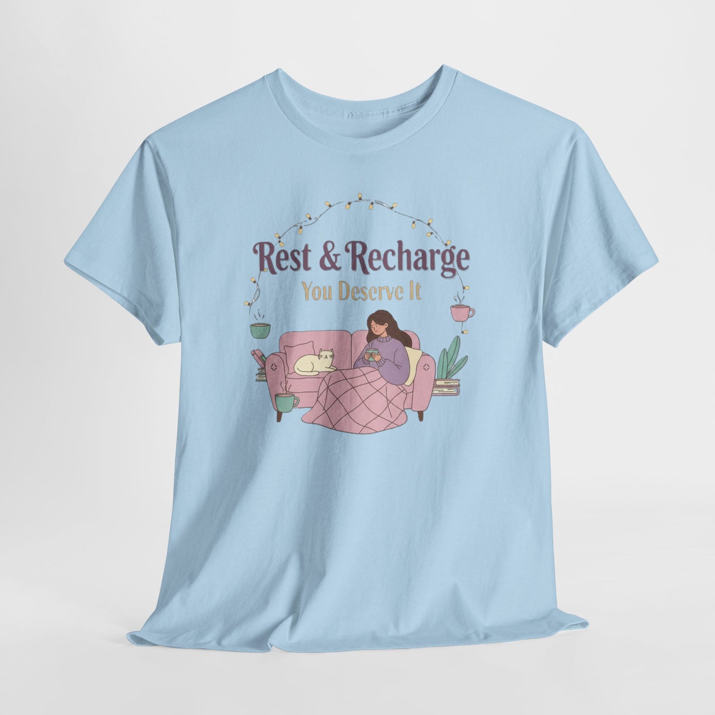Rest & Recharge Unisex Tee Shirt - Relaxation & Comfort Apparel