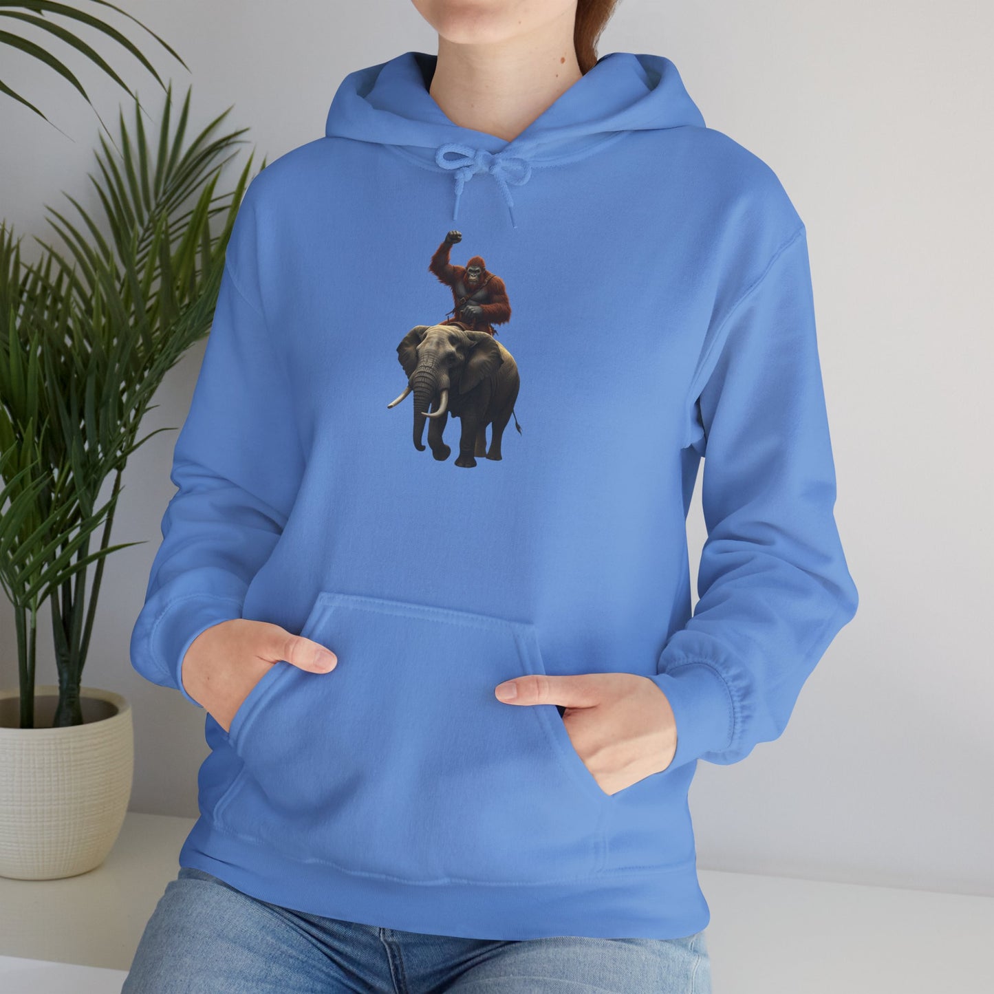 Bigfoot Riding an Elephant Hoodie - Unisex Sweatshirt