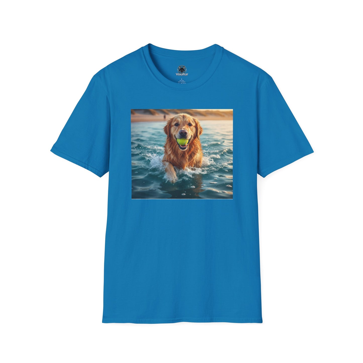 Dog Retrieving Tennis Ball Softstyle T-Shirt