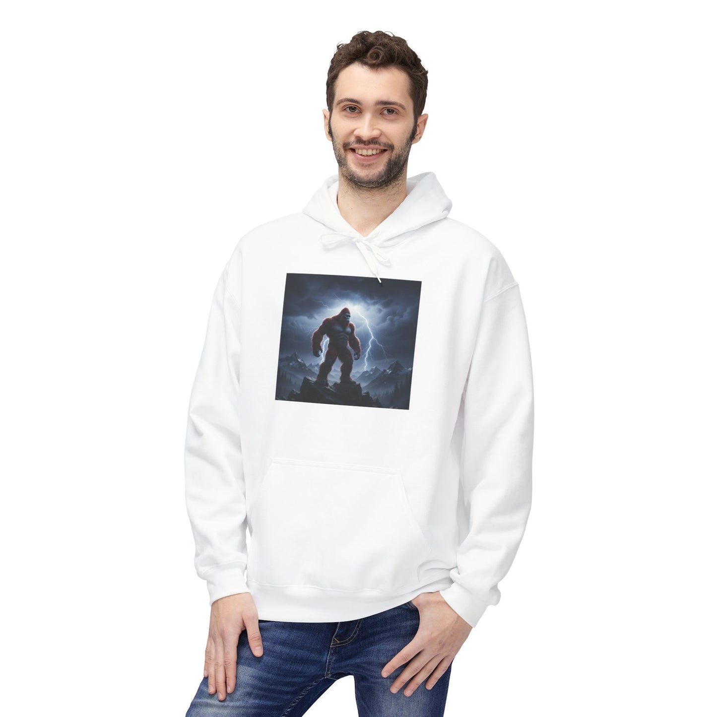 Hoodie - Bigfoot Standing Tall in the Storm