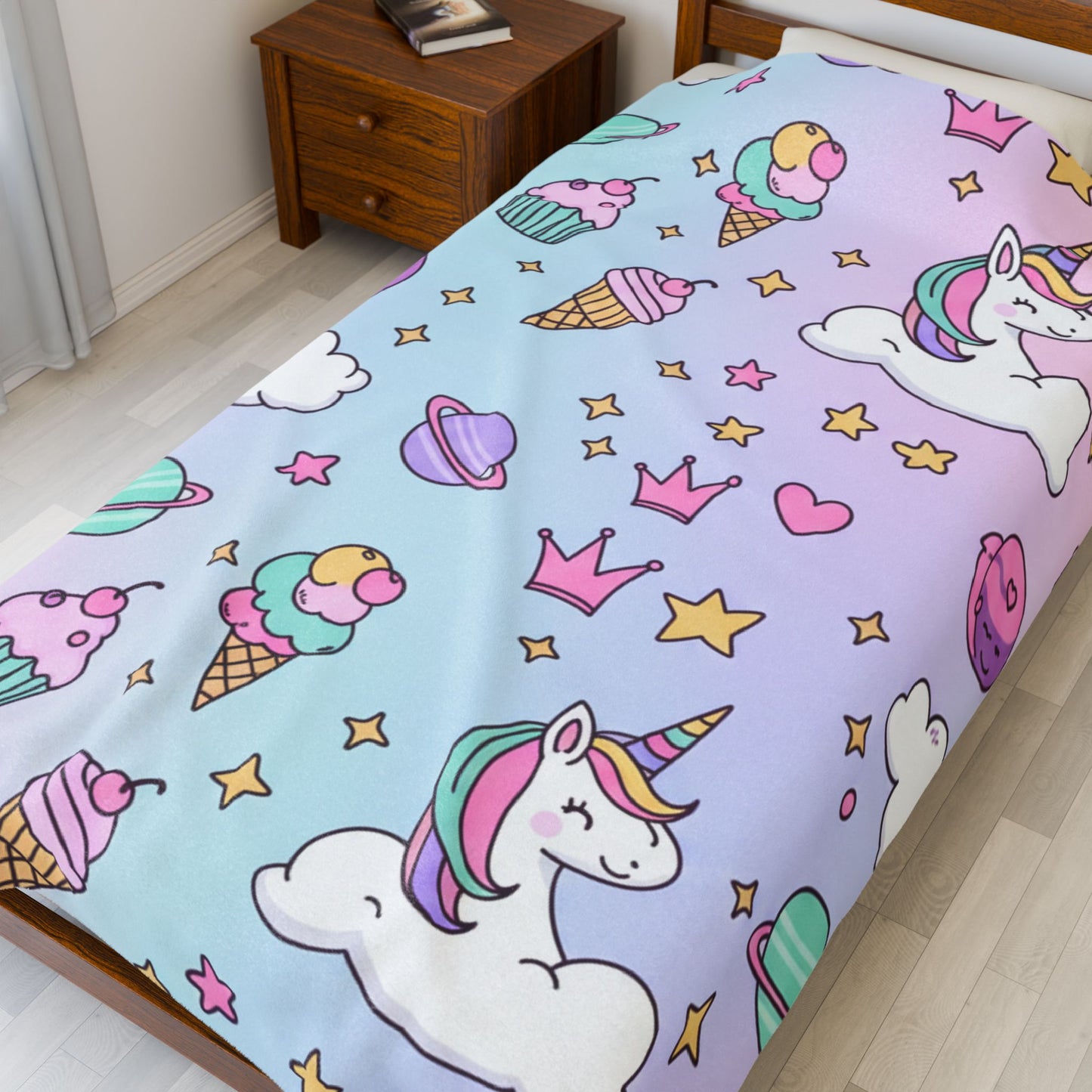 Velveteen Plush Blanket - Cozy Unicorn Blanket