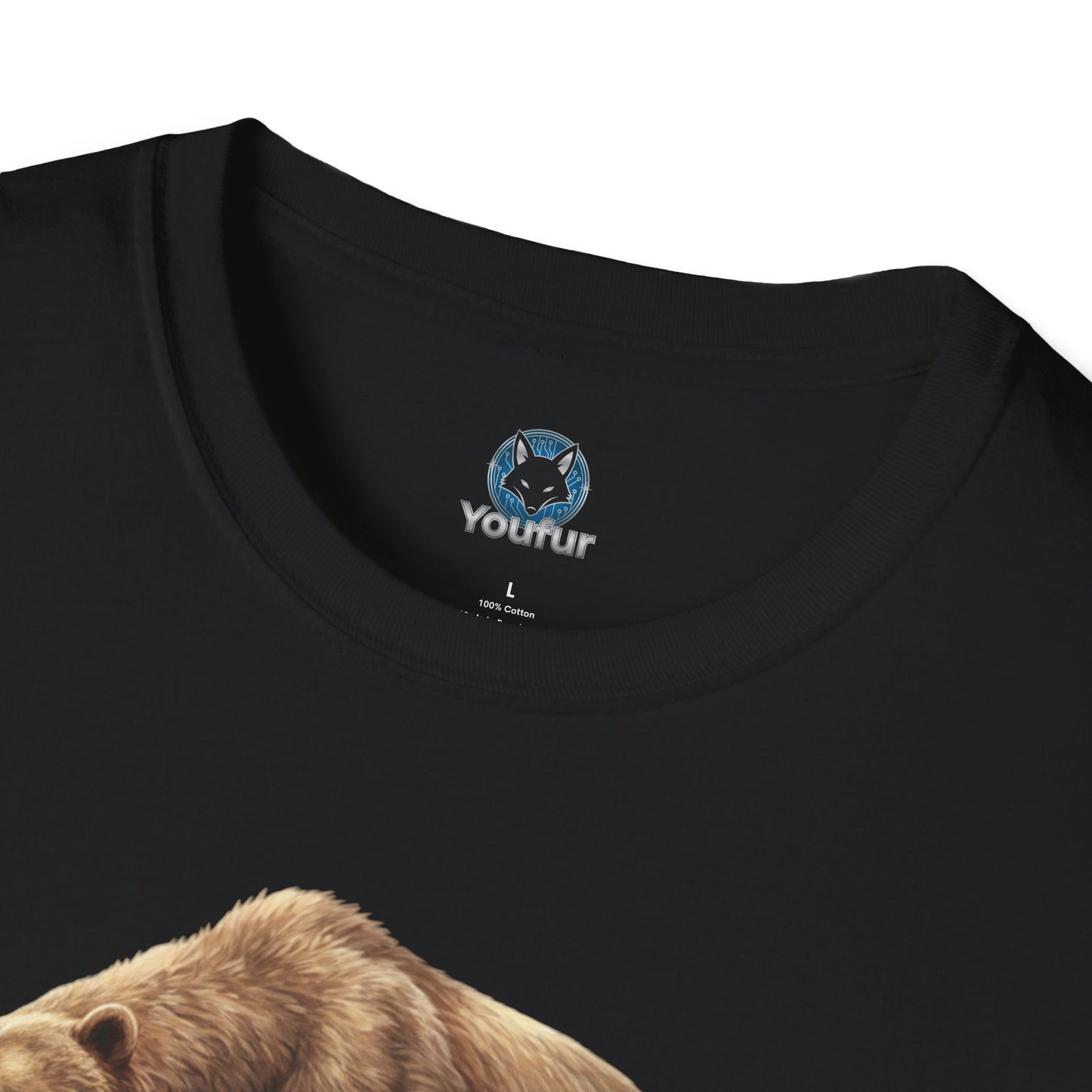 Mythical Greek Zues Softstyle T-Shirt with Grizzly Bear Design