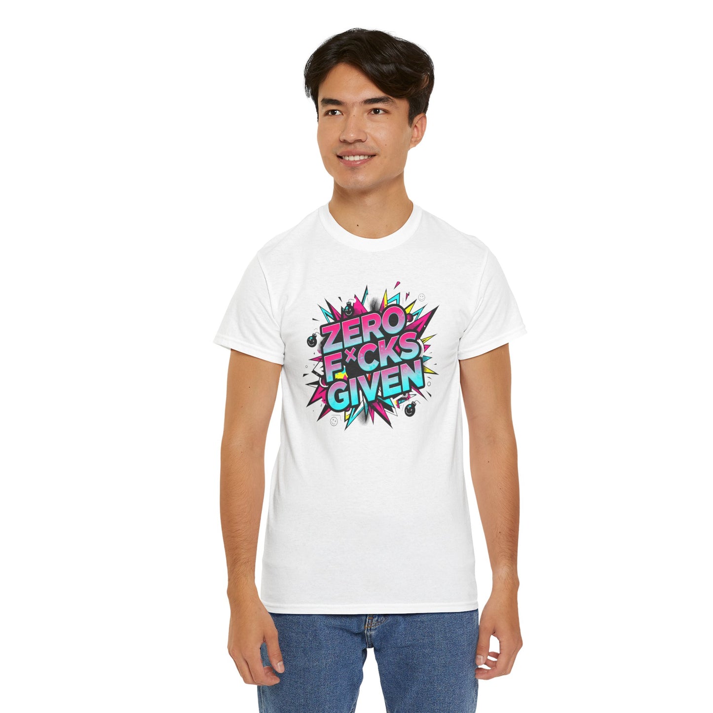 Zero F*cks Given Graphic  | Retro Pop Art Statement Shirt