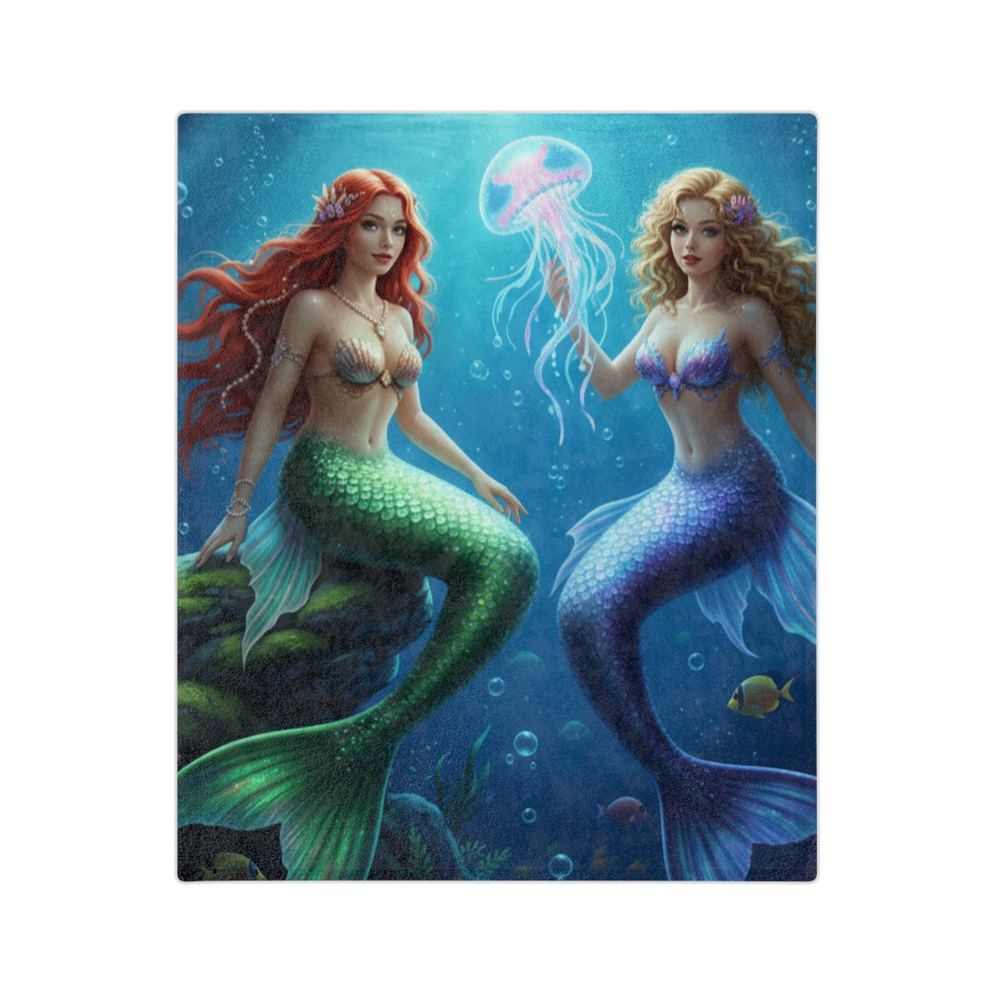 Velveteen Microfiber Blanket - Seductive Mermaids Blanket