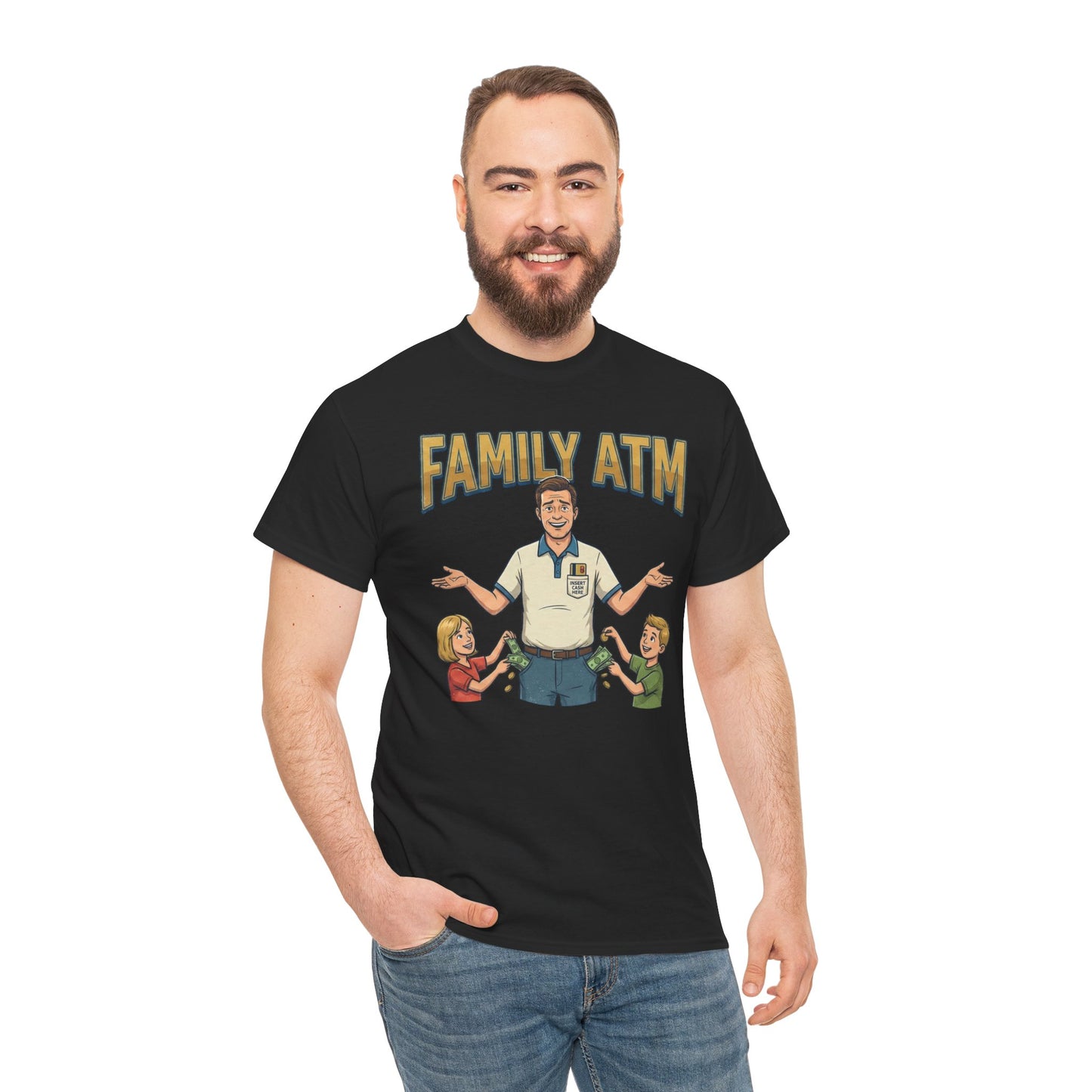 Family ATM Funny Dad Shirt, Father's Day Gift, Husband Birthday Idea, Dad Bank Tee, Humor Top For Men