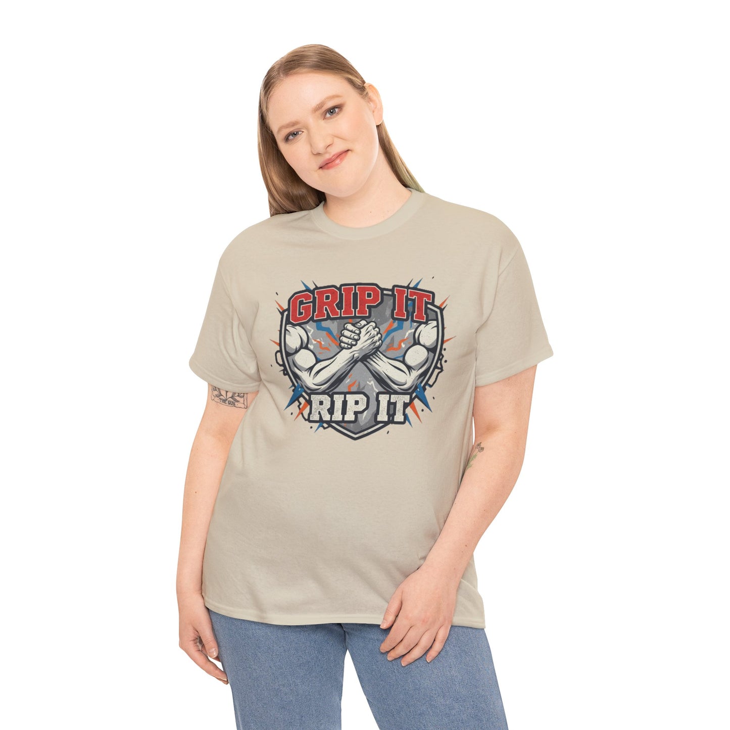 Arm Wrestling  - Grip It and Rip It Unisex Heavy Cotton T-Shirt
