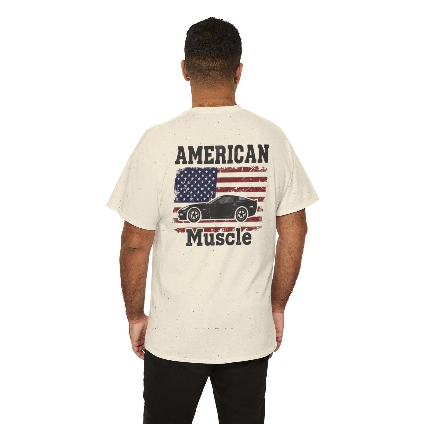 American Muscle Car Shirt | Patriotic Corvette Tee | Distressed Flag Racing Gift | C6 Vette Lover | Car Guy Apparel