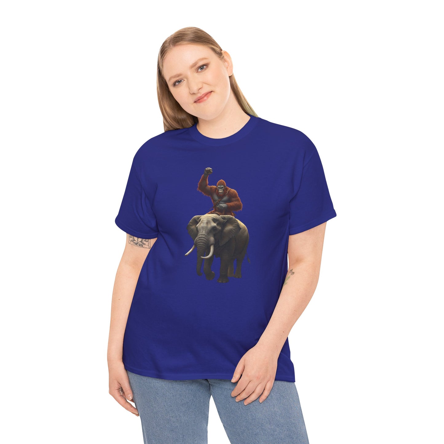 Bigfoot Riding Elephant Unisex T-Shirt