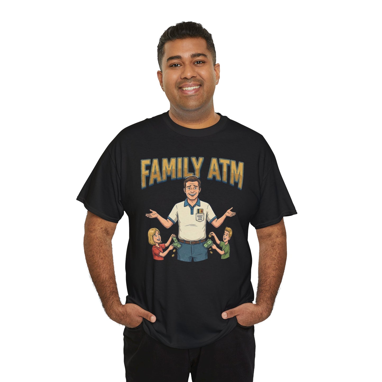 Family ATM Funny Dad Shirt, Father's Day Gift, Husband Birthday Idea, Dad Bank Tee, Humor Top For Men