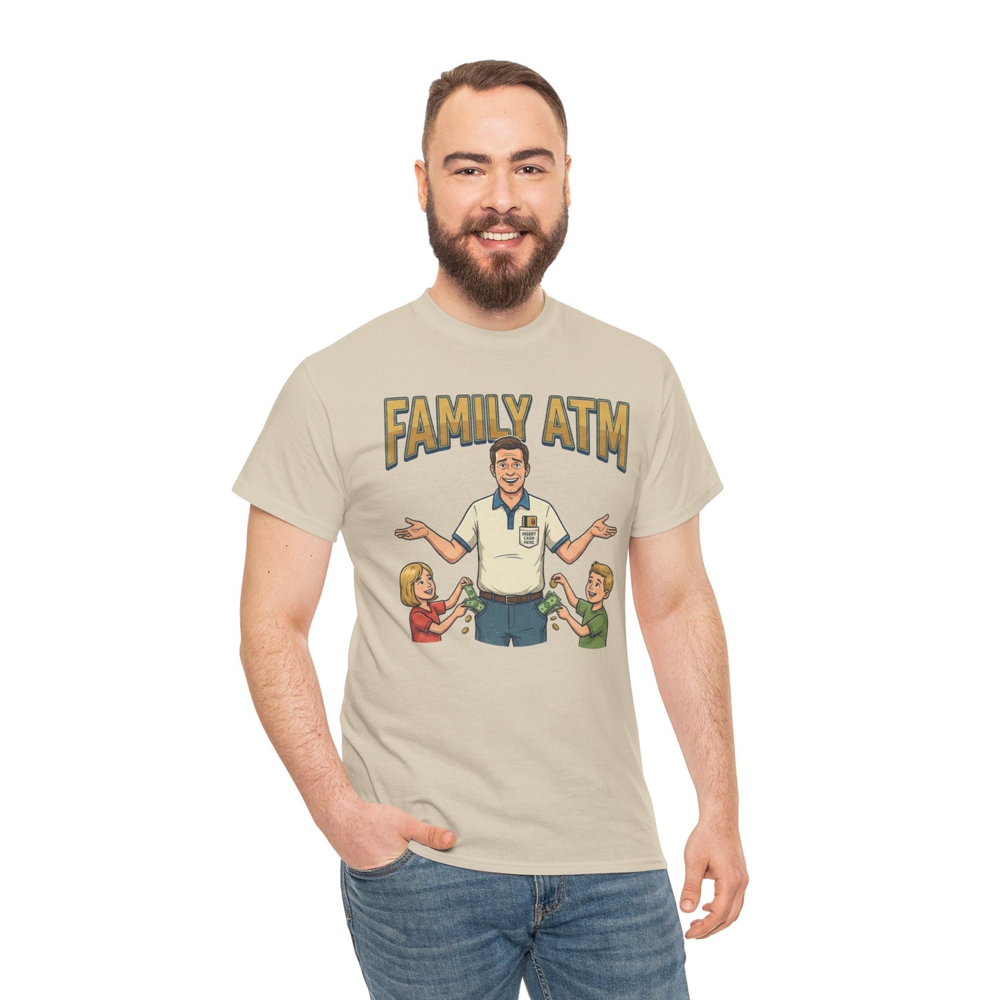 Family ATM Funny Dad Shirt, Father's Day Gift, Husband Birthday Idea, Dad Bank Tee, Humor Top For Men