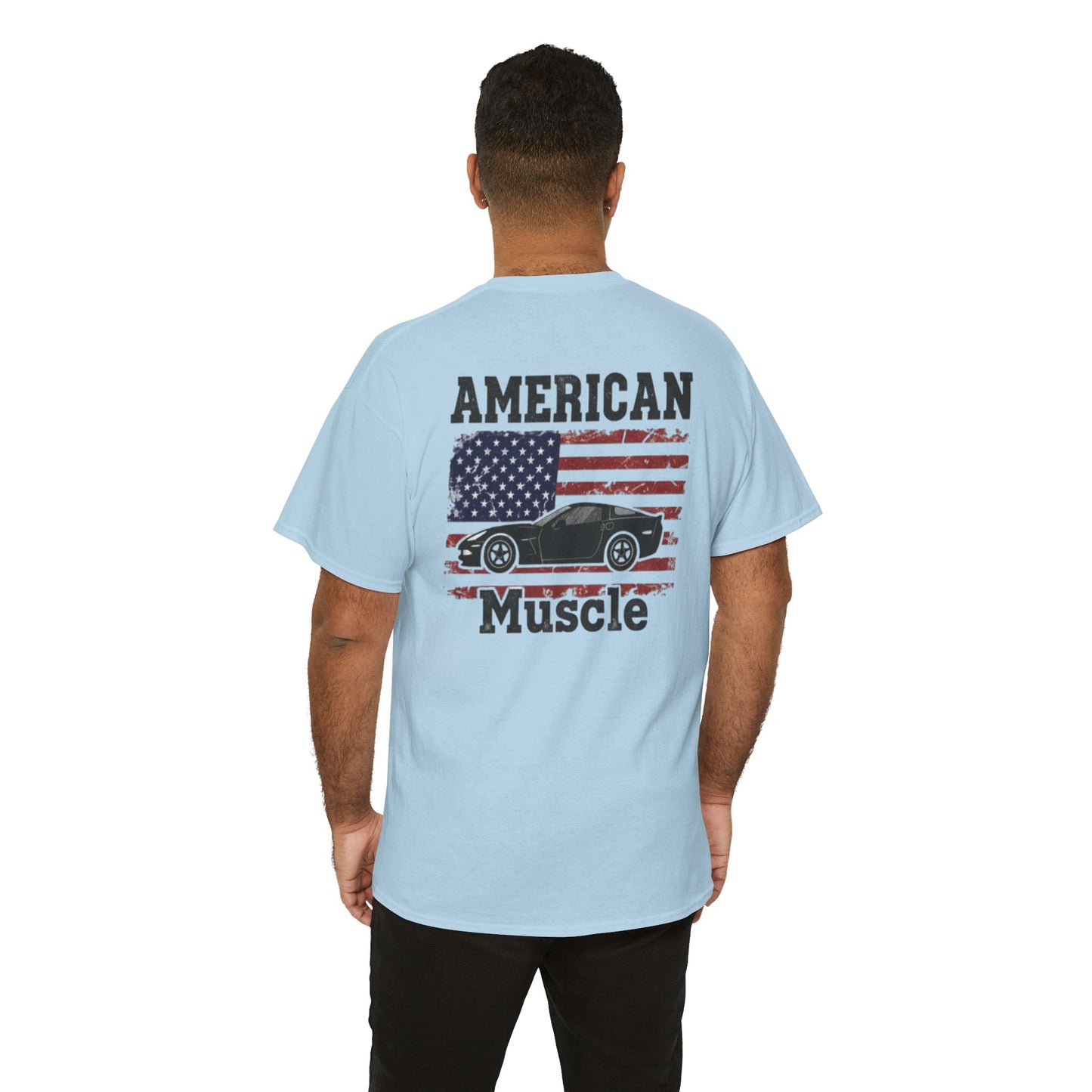 American Muscle Car Shirt | Patriotic Corvette Tee | Distressed Flag Racing Gift | C6 Vette Lover | Car Guy Apparel