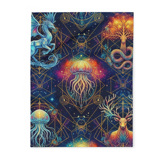Fleece Blanket - Geo-Bloom Arctic Design