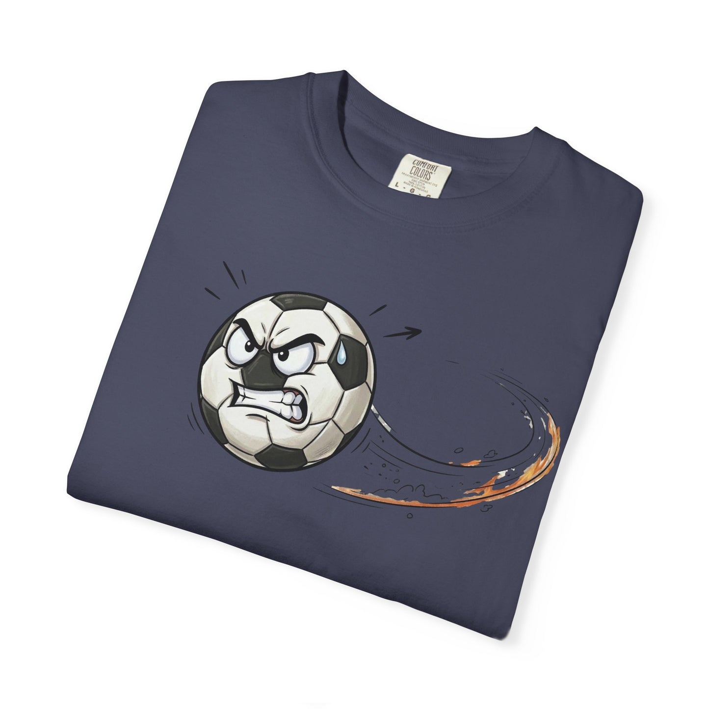 Angry Soccer Ball T-shirt | Flying Kick Graphic, Sports Tee