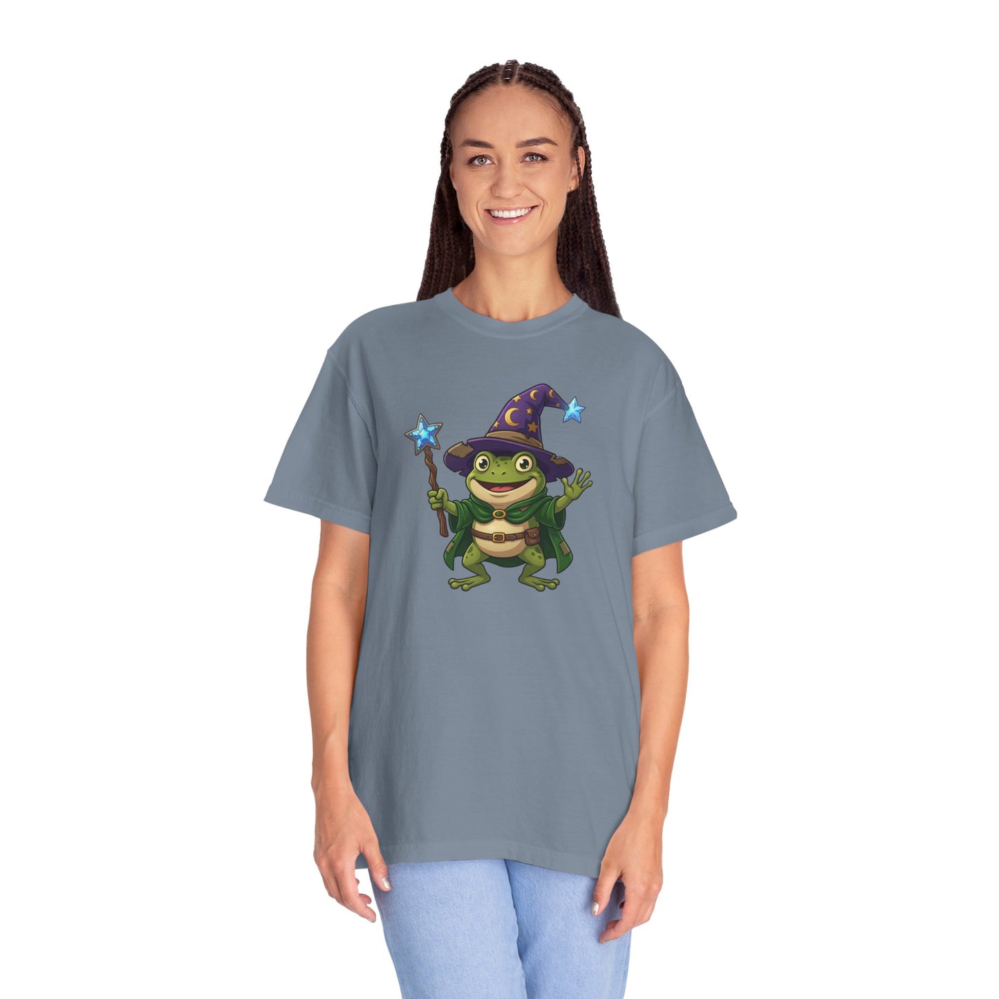 Wizard Frog T-shirt | Cute Magic Frog with Wand and Hat