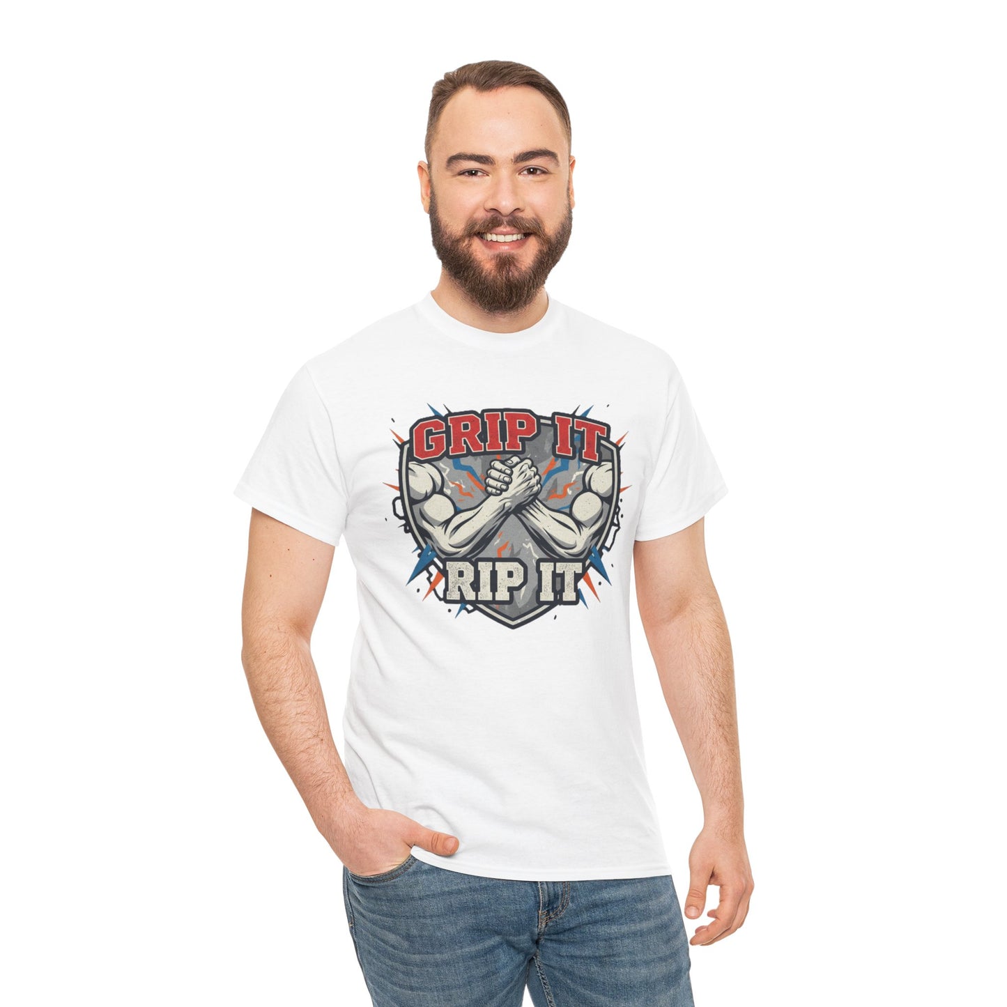 Arm Wrestling  - Grip It and Rip It Unisex Heavy Cotton T-Shirt