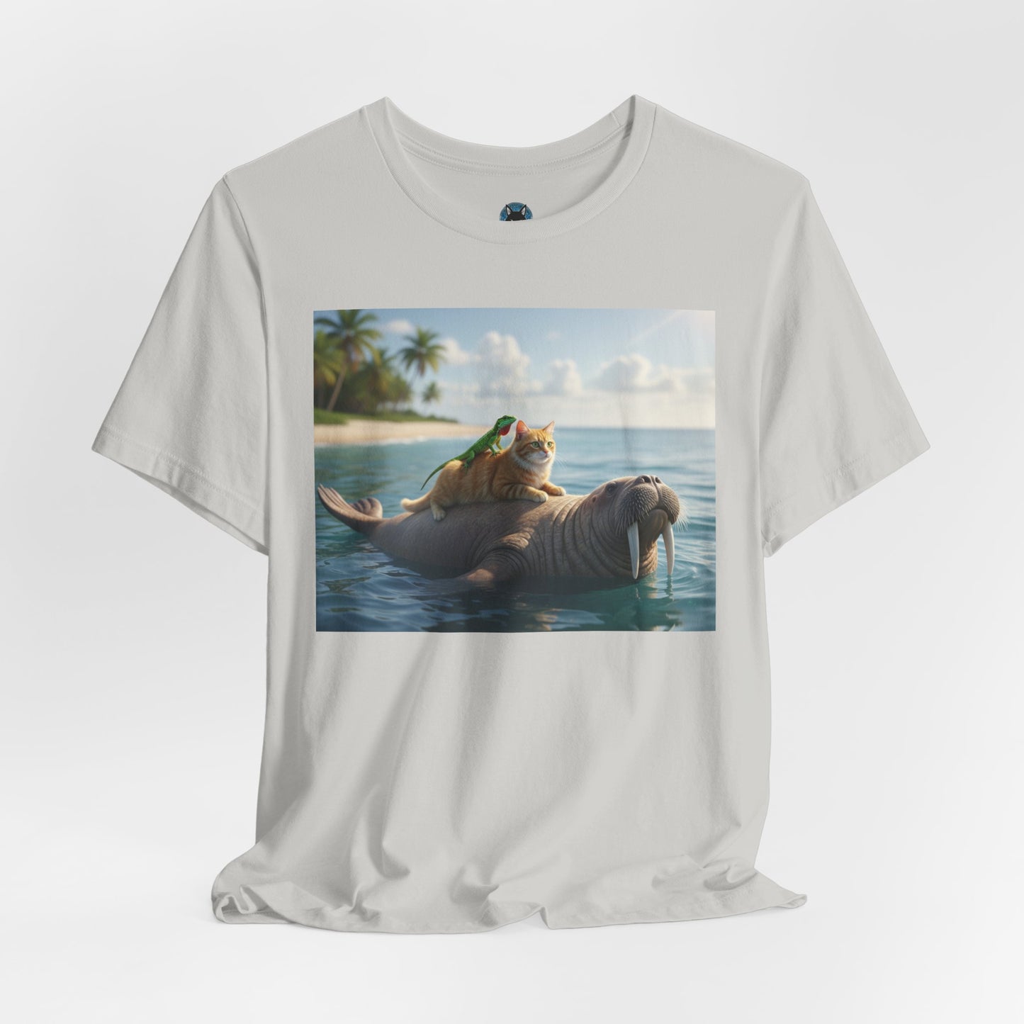 Ocean Friends Unisex T-Shirt - Walrus Cat Lizard Design
