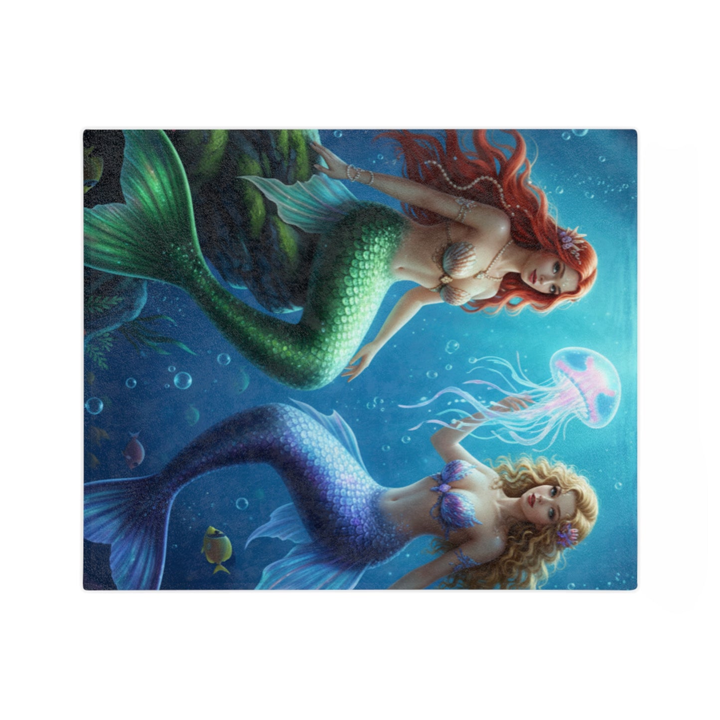 Velveteen Microfiber Blanket - Seductive Mermaids Blanket