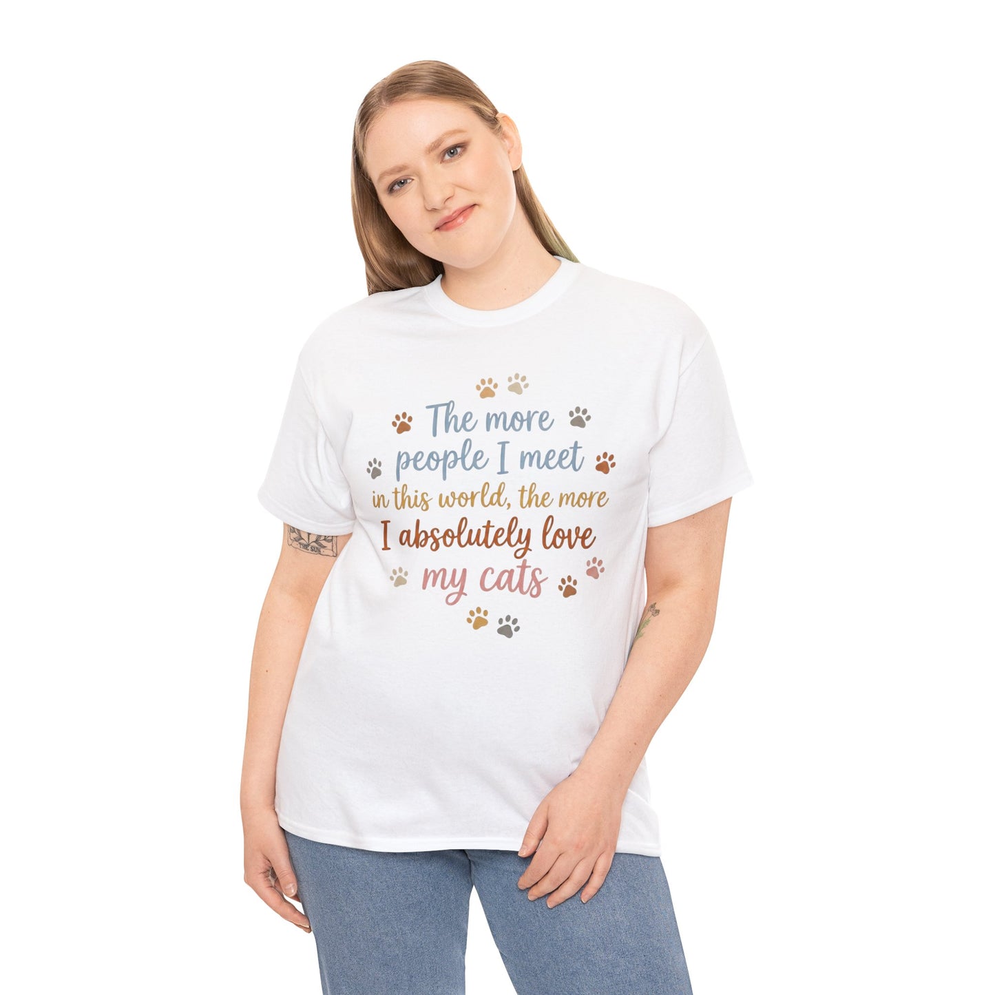 I Absolutely Love My Cats T-Shirt - Cat Paw Print Tee-Funny Cat Lover Shirt- Anti Social Cat Lady Tee Cute -Kitten Owner Apparel