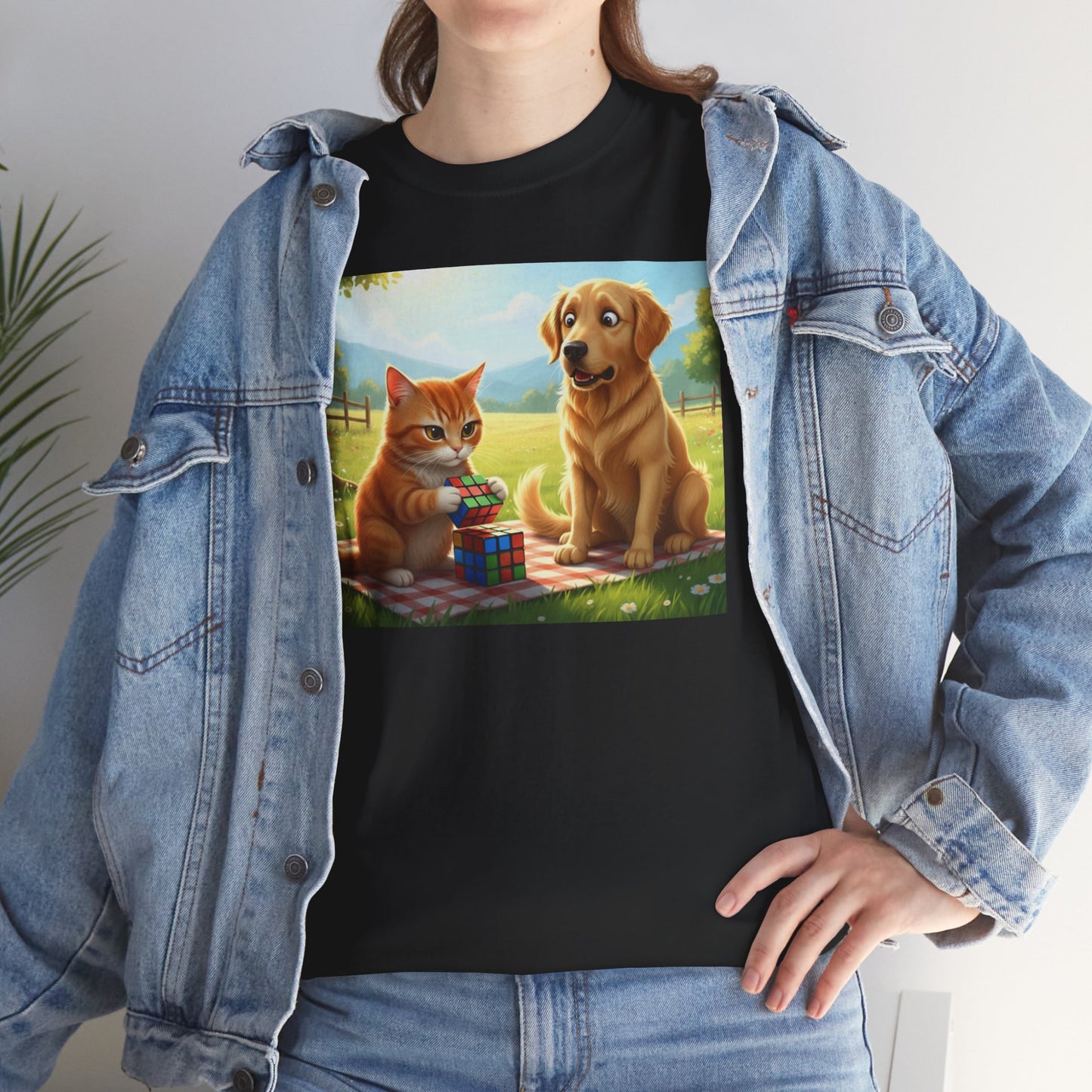 Cat and Dog Rubik's Cube T-Shirt