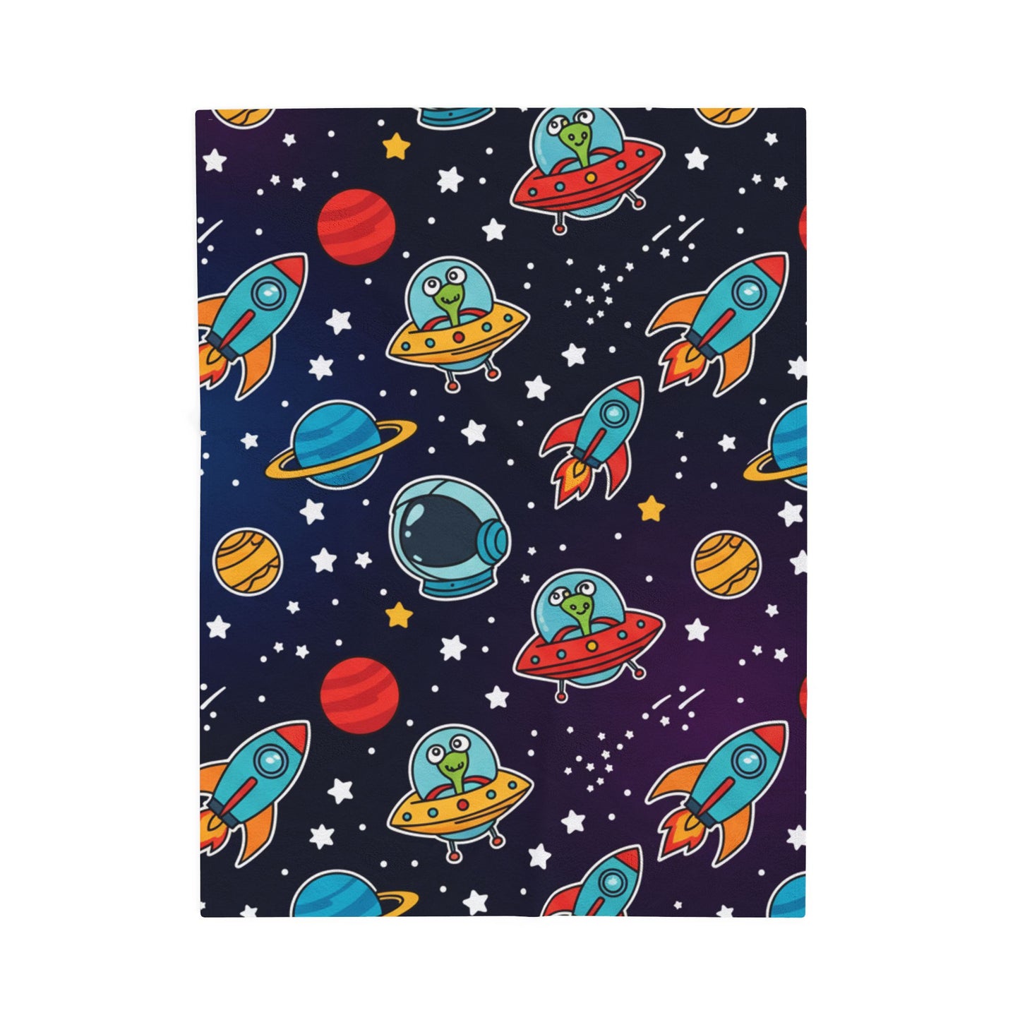 Kids Space Velveteen Plush Blanket - Cozy and Soft Throw Blanket for Children