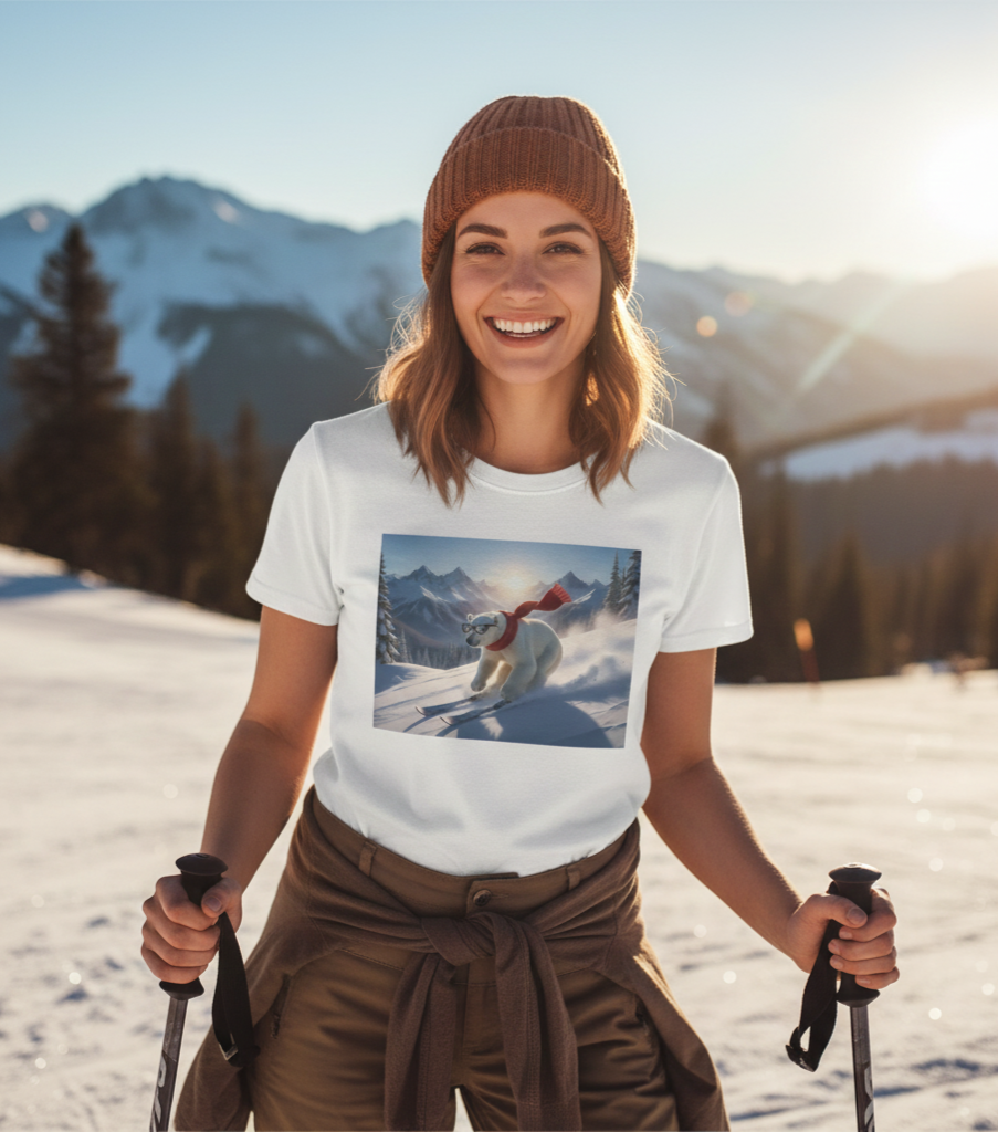 Skiing Polar Bear T-Shirt
