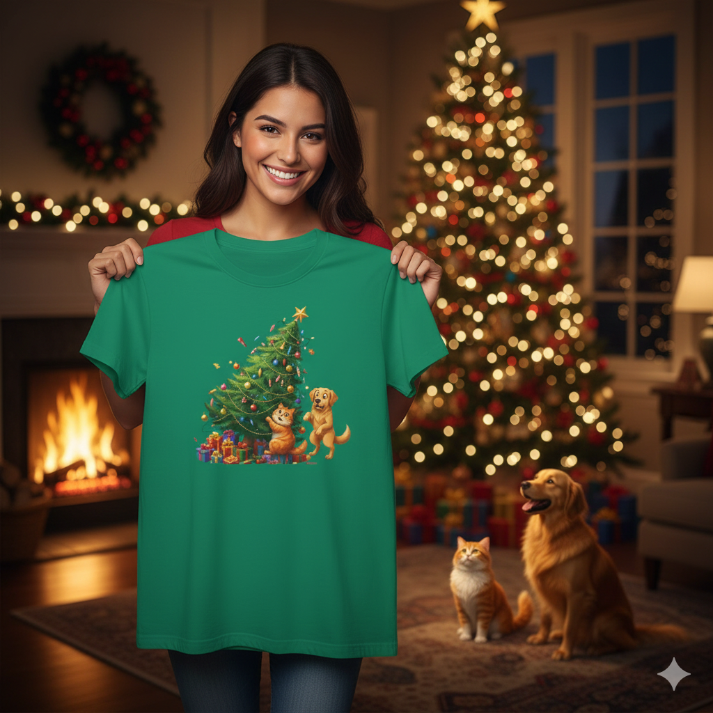 Christmas Cat Unisex T-Shirt