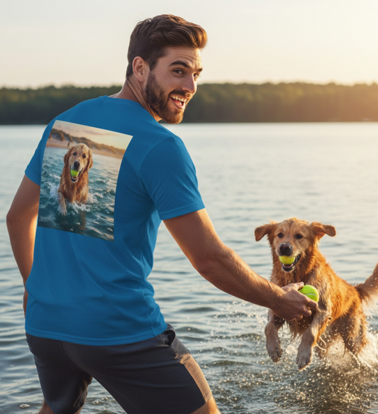 Dog Retrieving Tennis Ball Softstyle T-Shirt
