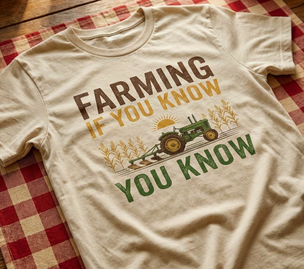 Farming If You Know you Know | Vintage Tractor Shirt | Rustic Farm Life | Agriculture Lovers Graphic Tee | Country Style Farmhouse Clothing