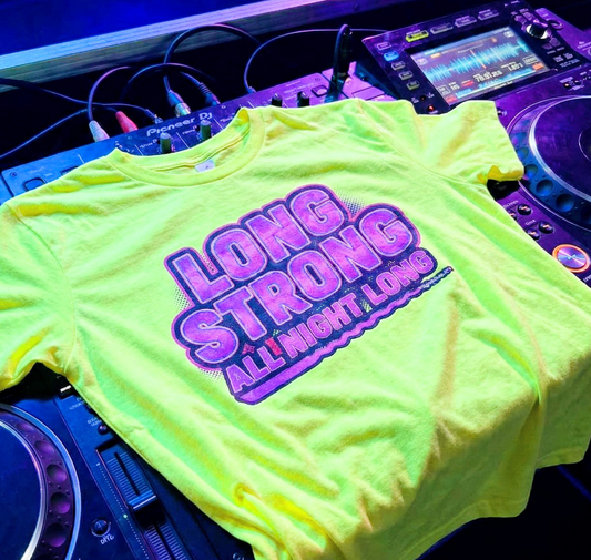 Long Strong All Night Long Shirt- Funny Party Tee- Bachelor Party Gift- Adult Humor Top- Neon Festival Gear