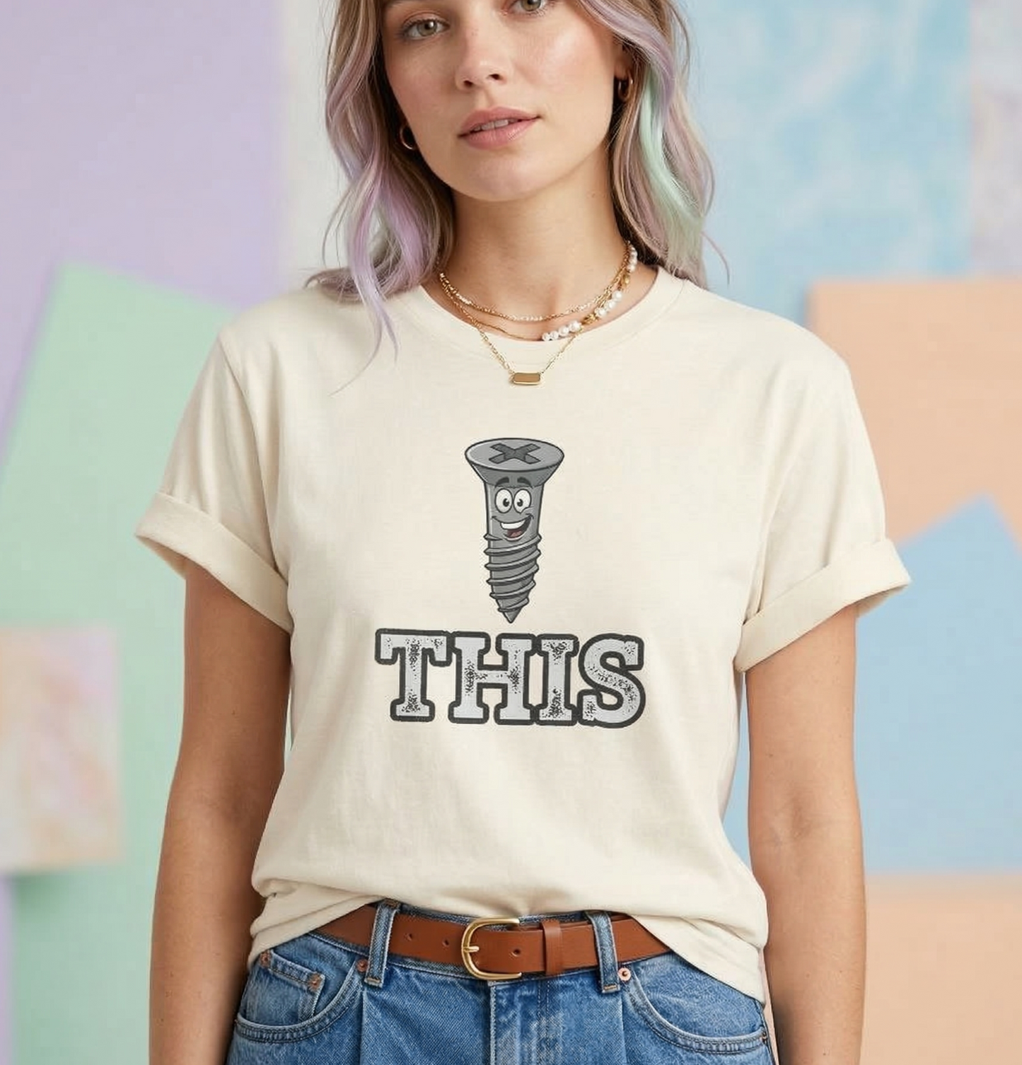 Screw This T-shirt | Funny Screw Character Typography