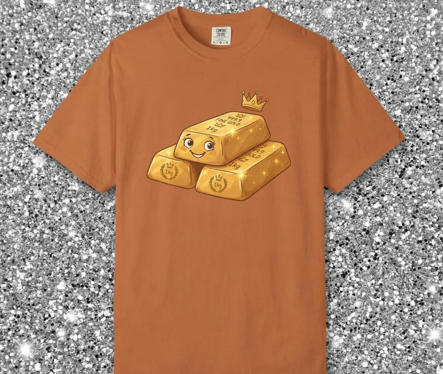 Cute Gold Bars Stack T-shirt | Kawaii Bullion Design